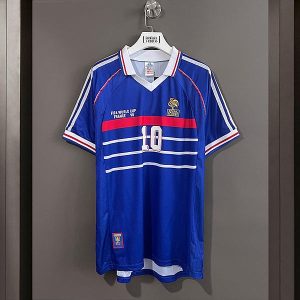 Áo Bóng Đá Retro Tuyển Pháp 1998 - Sân Nhà In Tên Zidane Số 10
