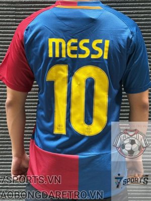Áo Bóng Đá Retro Barcelona 2009 - Sân Nhà In Tên Messi Số 10