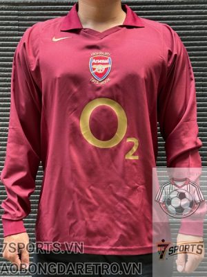 Áo Bóng Đá Retro Arsenal 2005 Dài Tay - Sân Khách In Tên Henry Số 14
