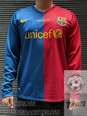 Áo Bóng Đá Retro Barcelona 2008 Dài Tay - Sân Nhà