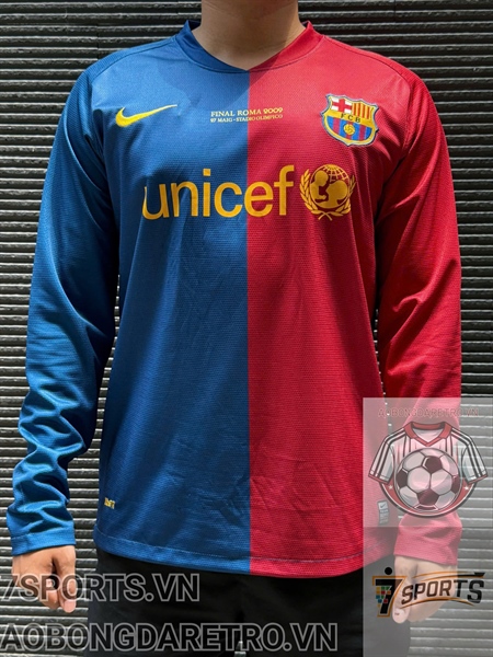 Áo Bóng Đá Retro Barcelona 2008 Dài Tay - Sân Nhà