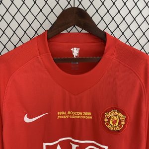 Áo Bóng Đá Retro Manchester United 2008 Dài Tay - Sân Nhà In Tên Ronaldo Số 7