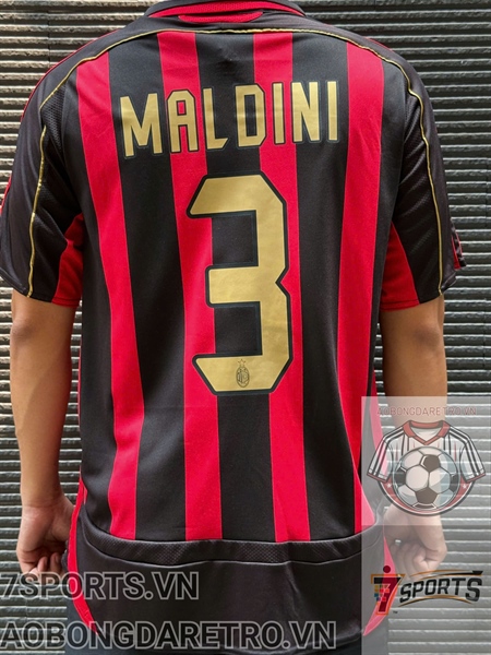 Áo Bóng Đá Retro AC Milan 2006 - Sân Nhà In Tên Maldini Số 3