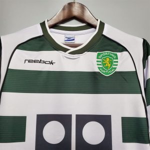 Áo Bóng Đá Retro Sporting Lisbon 2002 - Sân Nhà In Tên Ronaldo Số 28