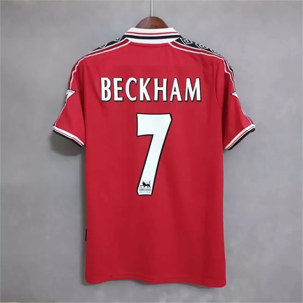 Áo Bóng Đá Retro Manchester United 1998 - Sân Nhà In Tên Beckham Số 7