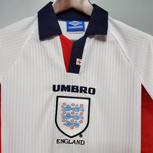 Áo Bóng Đá Retro Tuyển Anh 1998 Dài Tay - Sân Nhà In Tên Beckham Số 7