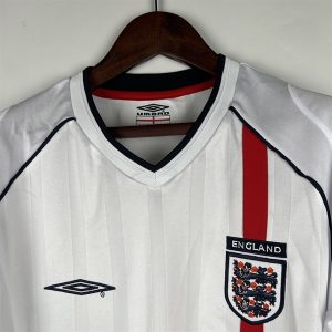 Áo Bóng Đá Retro Tuyển Anh 2002 Dài Tay - Sân Nhà In Tên Beckham Số 7