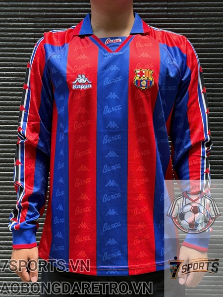 Áo Bóng Đá Retro Barcelona 1996 Dài Tay - Sân Nhà