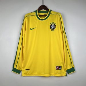 Áo Bóng Đá Retro Tuyển Brazil 1998 Dài Tay - Sân Nhà