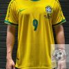 Áo Bóng Đá Retro Tuyển Brazil 1998 - Sân Nhà In Tên Ronaldo Số 9