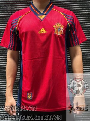 Áo Bóng Đá Retro Tuyển Tây Ban Nha 1998- Sân Nhà