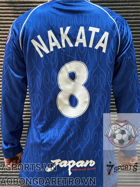 Áo Bóng Đá Retro Dài Tay Tuyển Nhật Bản 1998 - Sân Nhà In Tên Nakata Số 8
