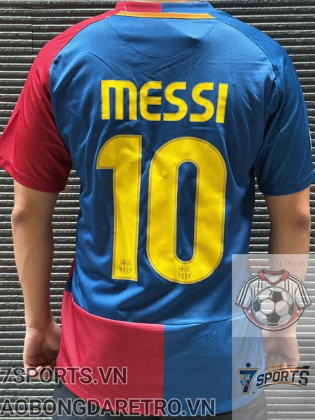 Áo Bóng Đá Retro Barcelona 2008/09 - Sân Nhà In Tên Messi Số 10