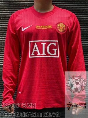 Áo Bóng Đá Retro Dài Tay Manchester United 2007/08 - Sân Nhà In Tên Ronaldo Số 7 Áo Bóng Đá Retro Dài Tay Manchester United 2007/08 - Sân Nhà In Tên Ronaldo Số 7