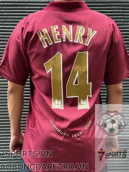 Áo Bóng Đá Retro Arsenal 2005/06 - Sân Khách In Tên Henry Số 14