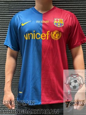 Áo Bóng Đá Retro Barcelona 2008/09 - Sân Nhà In Tên Messi Số 10 Áo Bóng Đá Retro Barcelona 2008/09 - Sân Nhà In Tên Messi Số 10